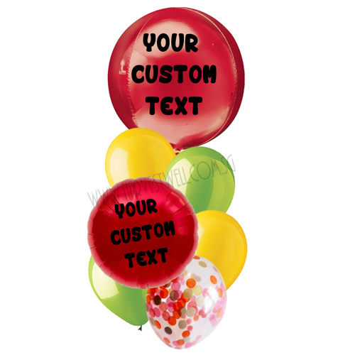 Personalised Red Apple Theme Balloon Bouquet